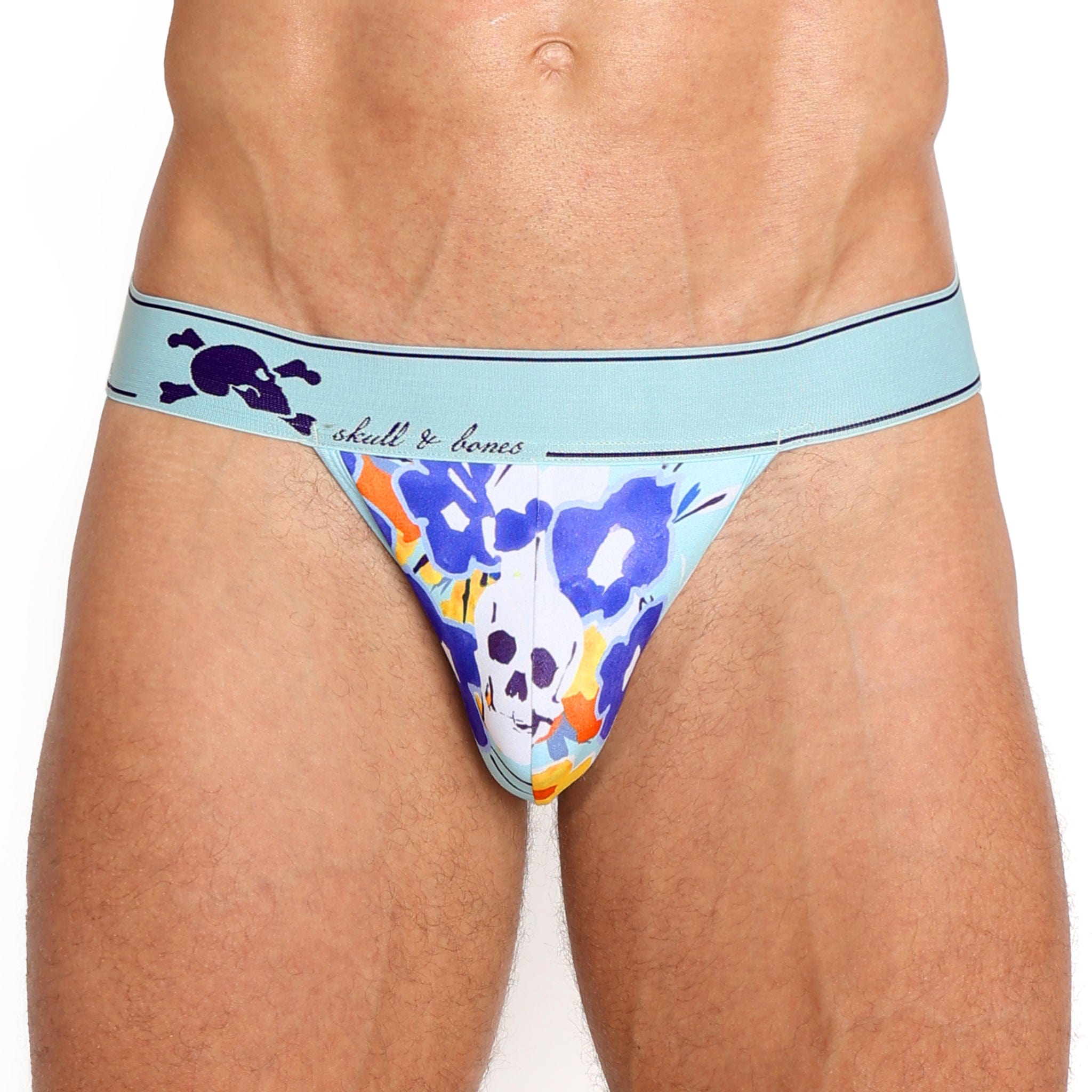 Floral Skull Jock Strap - Stylish & Comfortable Men's Underwear for Workout, Gym, and Halloween Costume