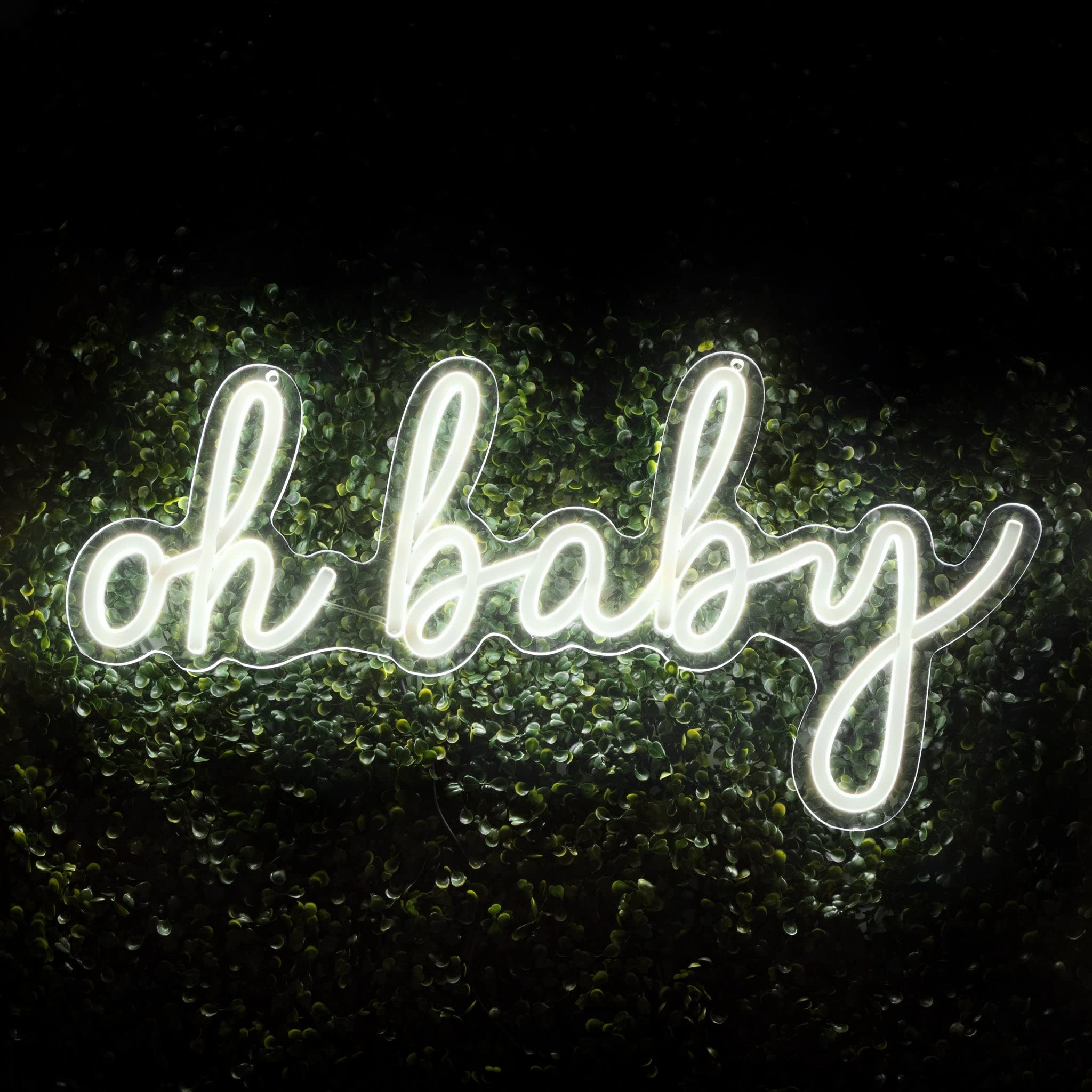 Oh Baby Neon Sign - 57cm x 27cm LED Wall Decor for Baby Shower, Gender Reveal Party, Nursery Room & Newborn Photography - Perfect for Instagrammable Nursery Decor & Celebration Backdrops