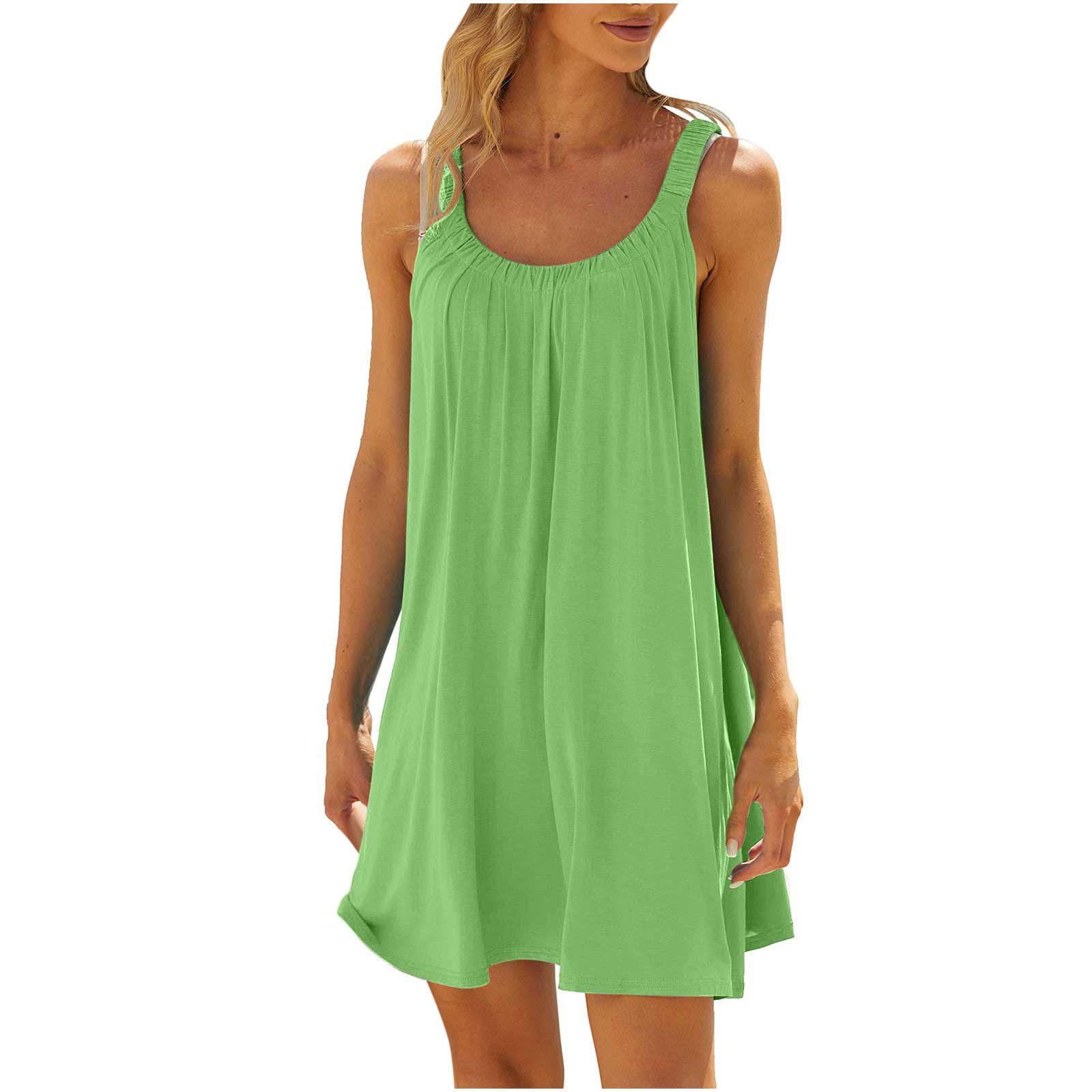 SHOPESSA Plus Size Summer Dresses for Women - Flattering A-Line Midi Sundress with Cute Tank Top Design | Beach Vacation Outfits, Casual Daywear & Date Night Dresses for Curvy Figures