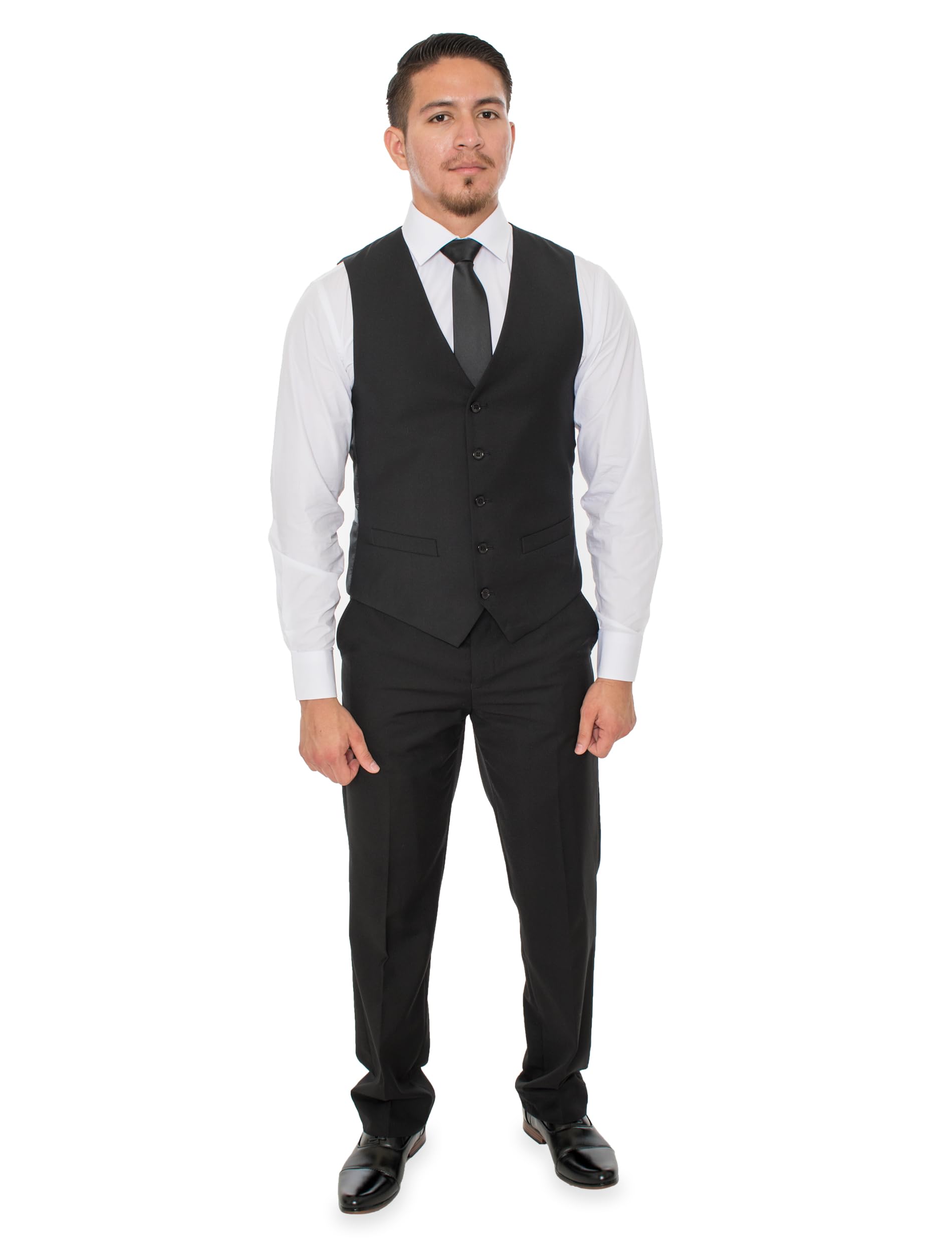 Stylish Men's Black Two-Button Three-Piece Suit | Formal Business Attire | Perfect for Weddings, Office & Special Occasions