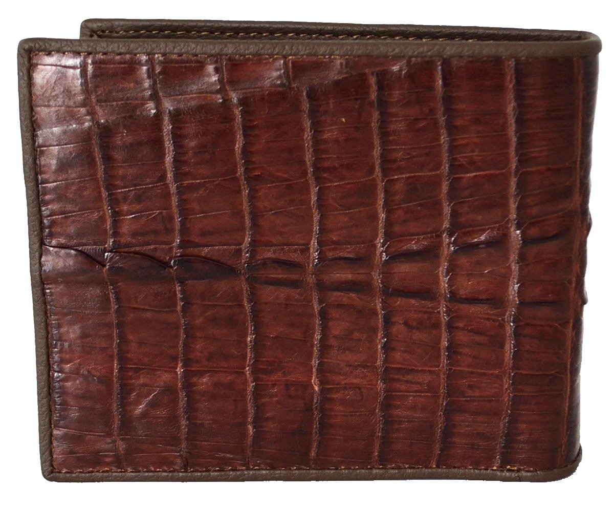 Luxury Men's Bifold Crocodile Leather Wallet - Genuine Brown Alligator Skin RFID Blocking - Perfect for Business & Everyday Carry (Gift for Him)