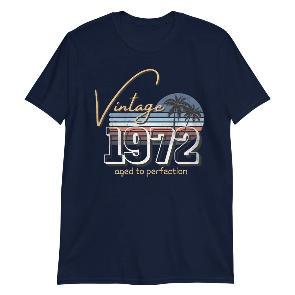 Vintage 1972 50th Birthday T-Shirt - Retro 50th Anniversary Unisex Short-Sleeve Cotton Tee - Perfect for Birthday Parties, Family Celebrations & Milestone Gifts