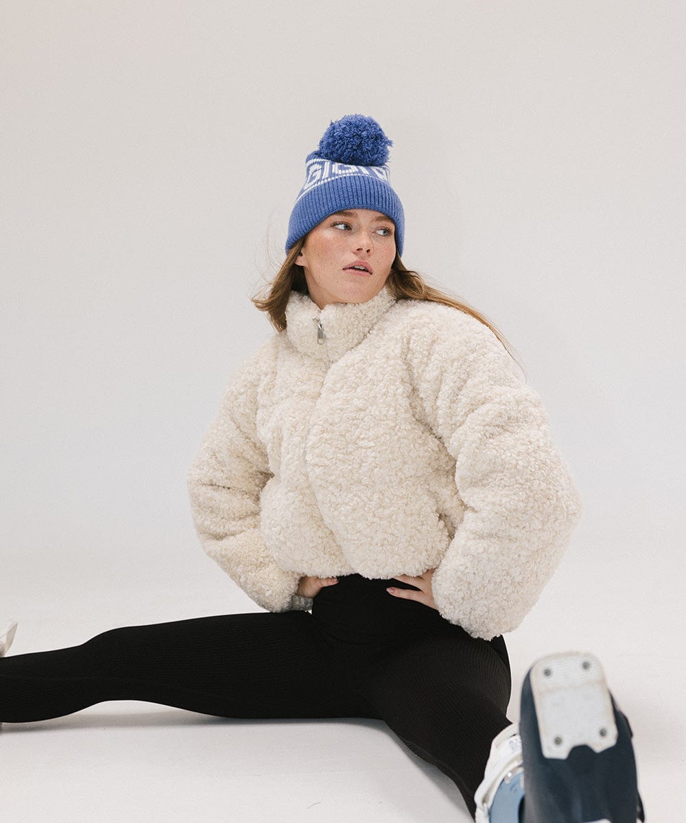 Jane Retro Pom Beanie - Soft Winter Knit Hat with Faux Fur Pom for Women & Girls - Perfect for Skiing, Snowboarding & Cold Weather Fashion