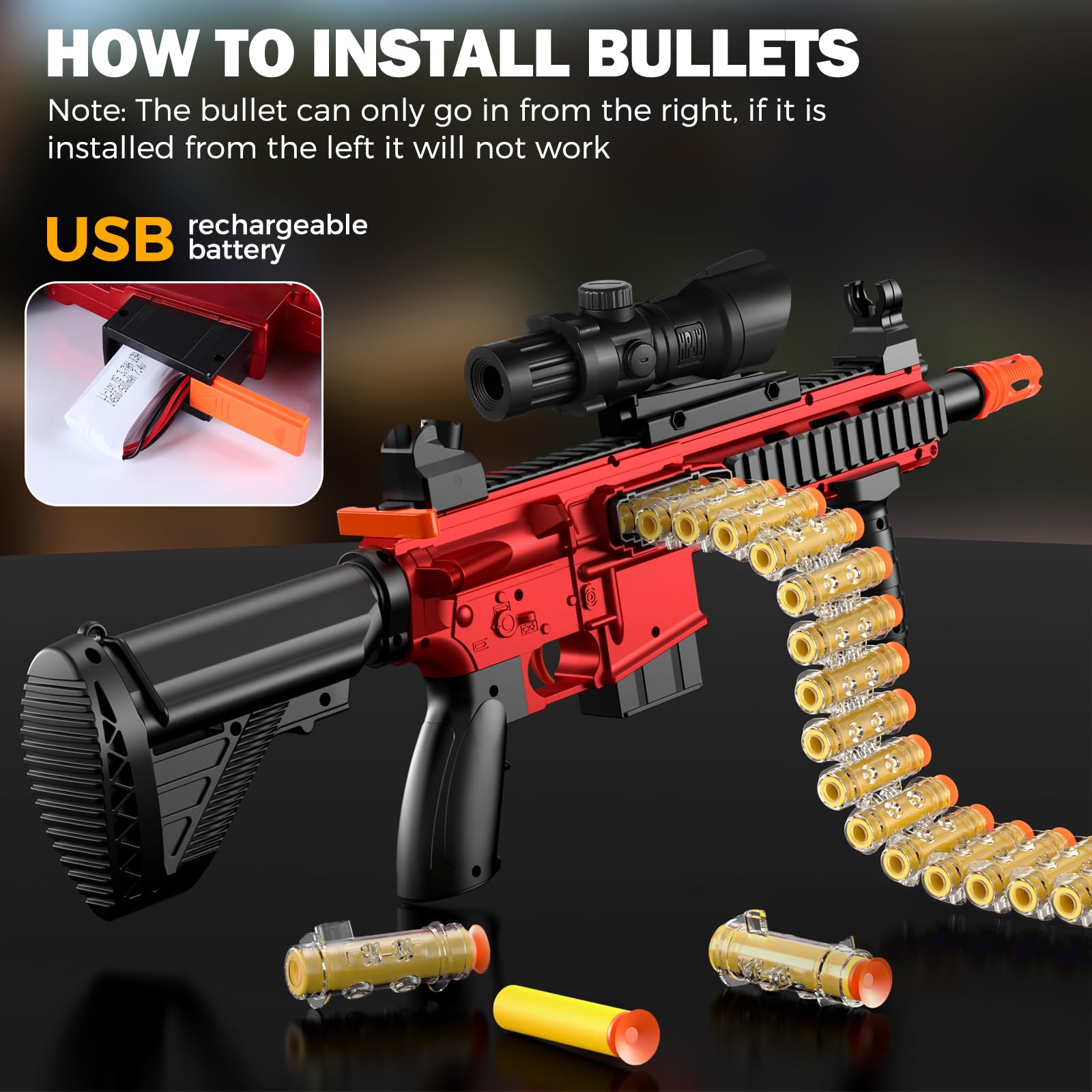 Electric Foam Blaster Toy Gun - Automatic Soft Bullet Sniper Rifle with Scope | Nerf-Compatible Darts | Safe Foam Machine Gun for Boys Ages 8-12 | Outdoor Play, Birthday Gifts & Nerf War Battles