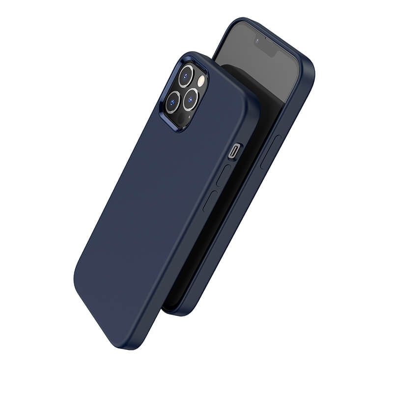 Premium iPhone 13 Pro Max Case - HOCO Pure Silicone Protective Cover with Soft-Touch Finish | Perfect for Everyday Use, Travel & Outdoor Activities | Shockproof & Scratch-Resistant (Blue)