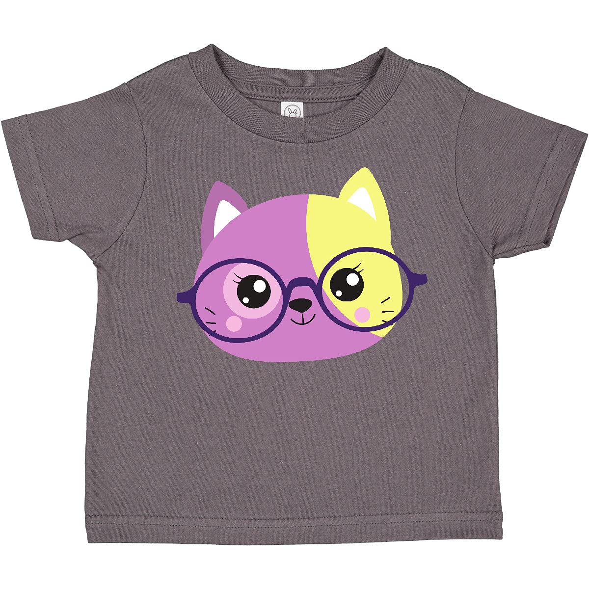 Inktastic Hipster Cat with Glasses - Cute Kitten Graphic Toddler T-Shirt for Boys & Girls | Perfect for Playdates, Daycare & Family Photos