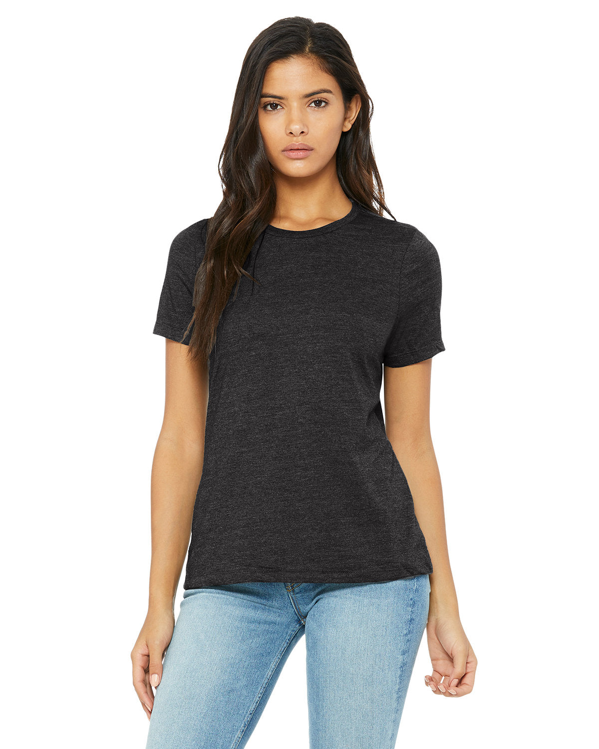 Bella + Canvas 6400CVC Women's Relaxed Fit Heather Short Sleeve T-Shirt - Soft CVC Blend for Casual Wear, Workout & Everyday Comfort