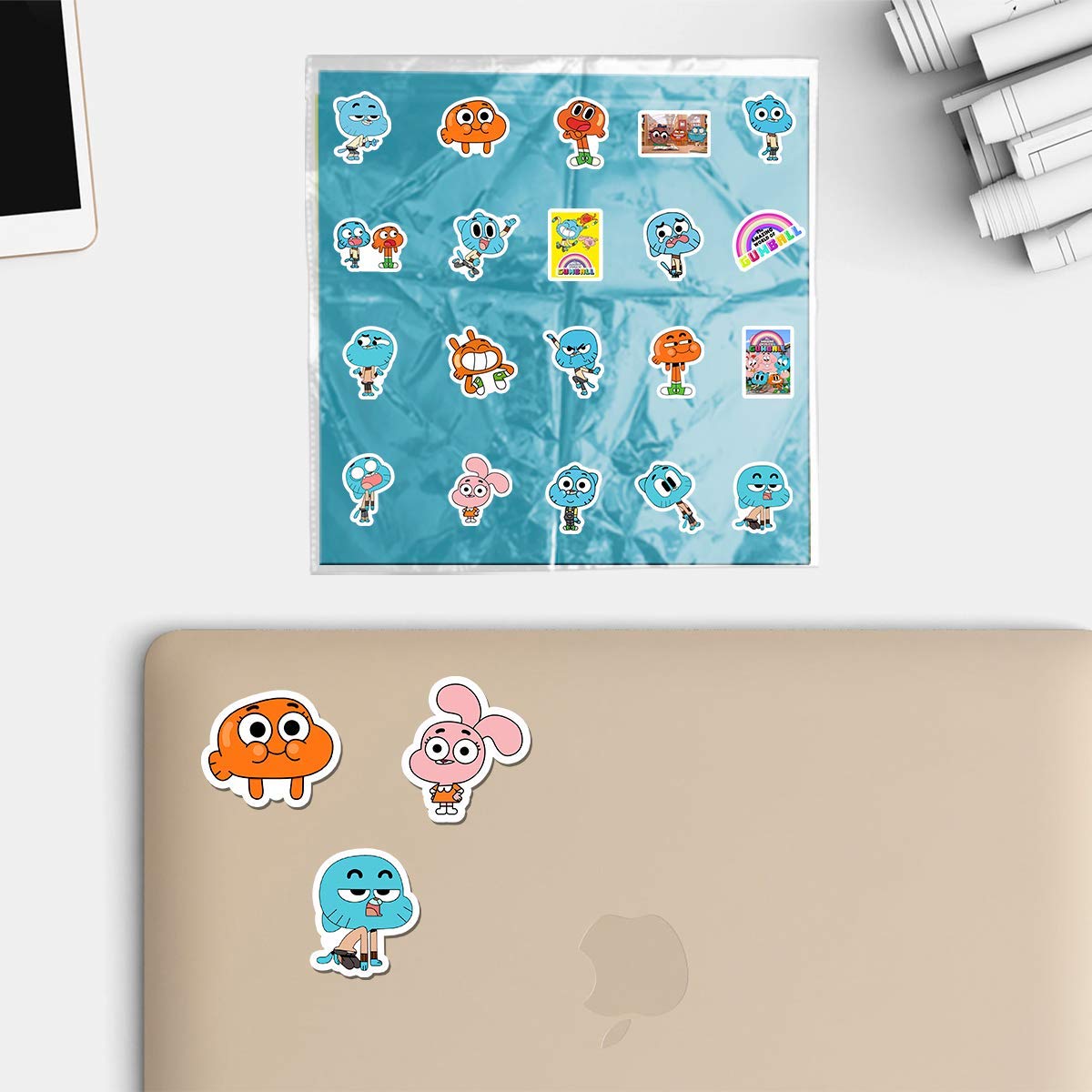 20 PCS Aesthetic Vinyl Stickers - Colorful Gumball Design, Waterproof Decals for Water Bottle, Laptop, Scrapbooking, Luggage, Guitar & Skateboard - Perfect for DIY Crafts, School Supplies & Personalizing Your Belongings