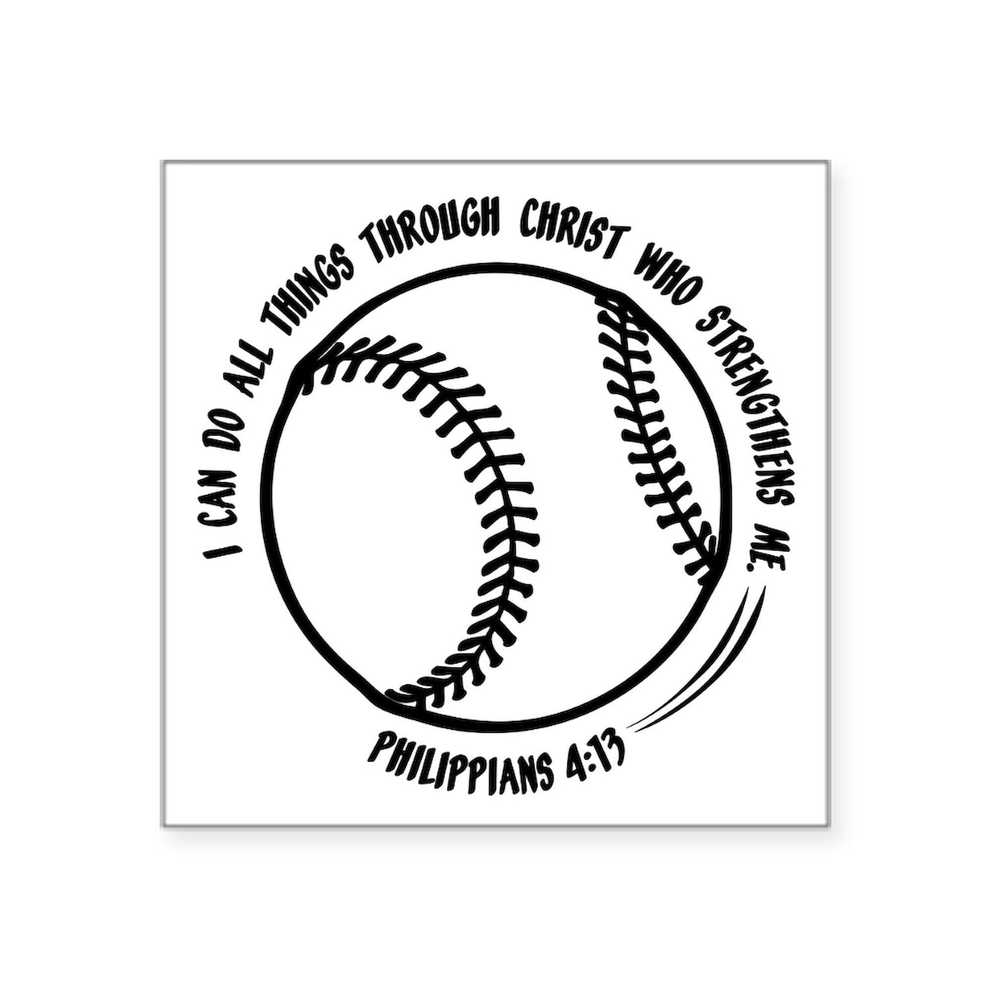 Philippians 4:13 Inspirational Bible Verse Square Sticker - 3x3 Inch Durable Vinyl Car Decal, Bumper Sticker for Cars, Windows, Laptops & Water Bottles - Perfect Christian Gift for Faith & Motivation