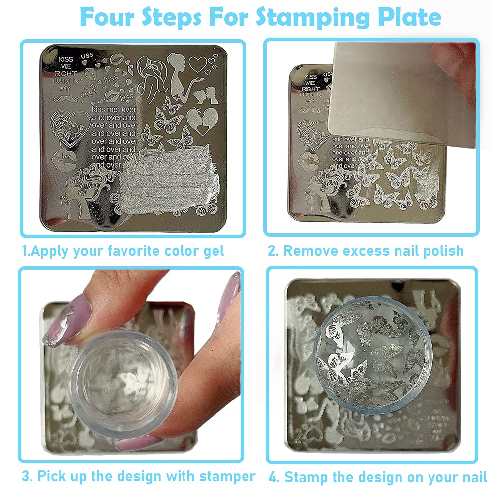 Clear Silicone Nail Art Stamper with Scraper - Transparent French Manicure Stamping Jelly for Precise DIY Nail Designs | Perfect for Home Salon, Professional Nail Art, and French Tip Manicures