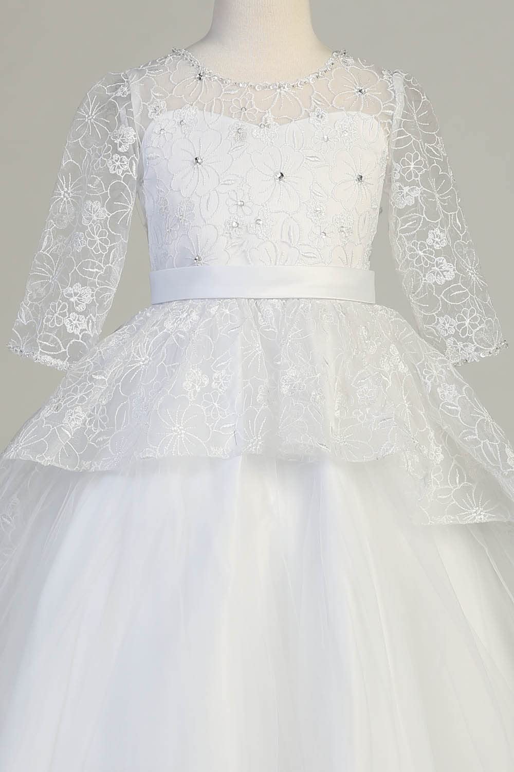 First Communion Dresses for Girls Age 7-16 | Holy White 1st Communion Gown | Flower Girl Dress for Church Ceremony | Perfect for Baptism, Easter & Special Religious Occasions