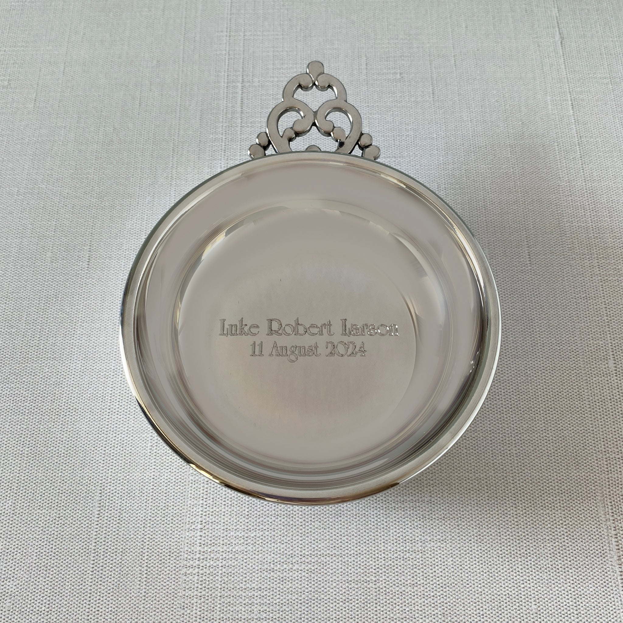 Antique Pewter Baby Porringer - Handcrafted Solid Pewter Bowl for Infants & Toddlers - Perfect for First Foods, Baby Showers & Nursery Decor