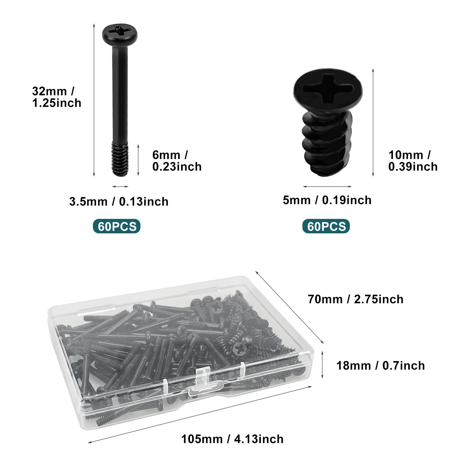 120 Pcs M3.5 & M5 Computer Case Fan Screws Kit - 3mm & 10mm Laptop Cooling Fan Screws for PC Case, Motherboard, Radiator Installation - Perfect for Gaming PC Builds and Computer Hardware Upgrades