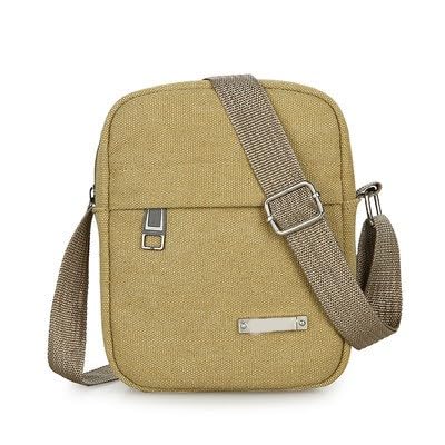 **Men's Canvas Crossbody Bag - Small Casual Mini Messenger Purse for Everyday Use, Travel & Work**