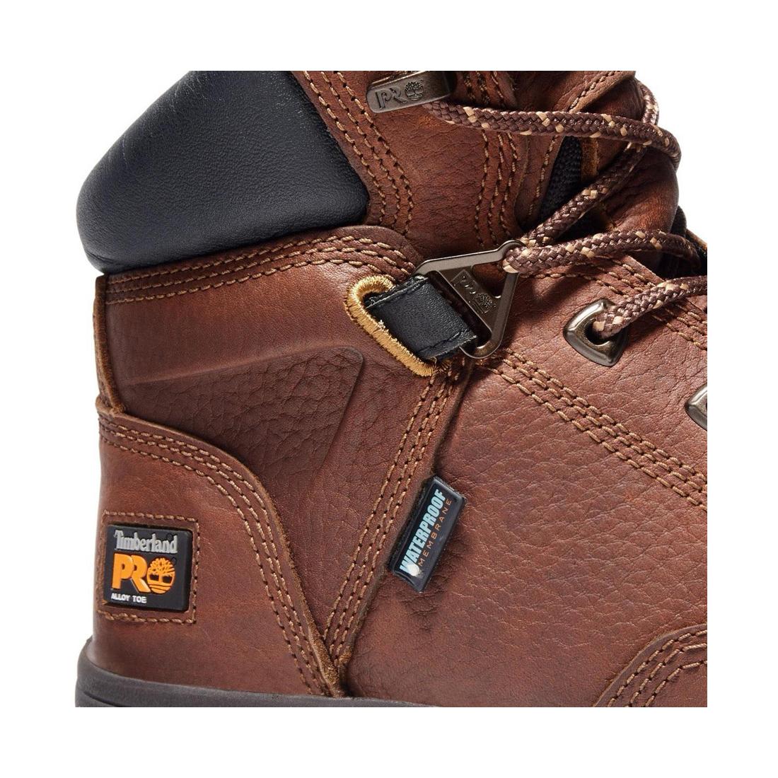 Helix 6 Inch Soft Toe Work Boots for Men - Brown Leather Comfortable Safety Shoes for Construction, Hiking & Outdoor Work