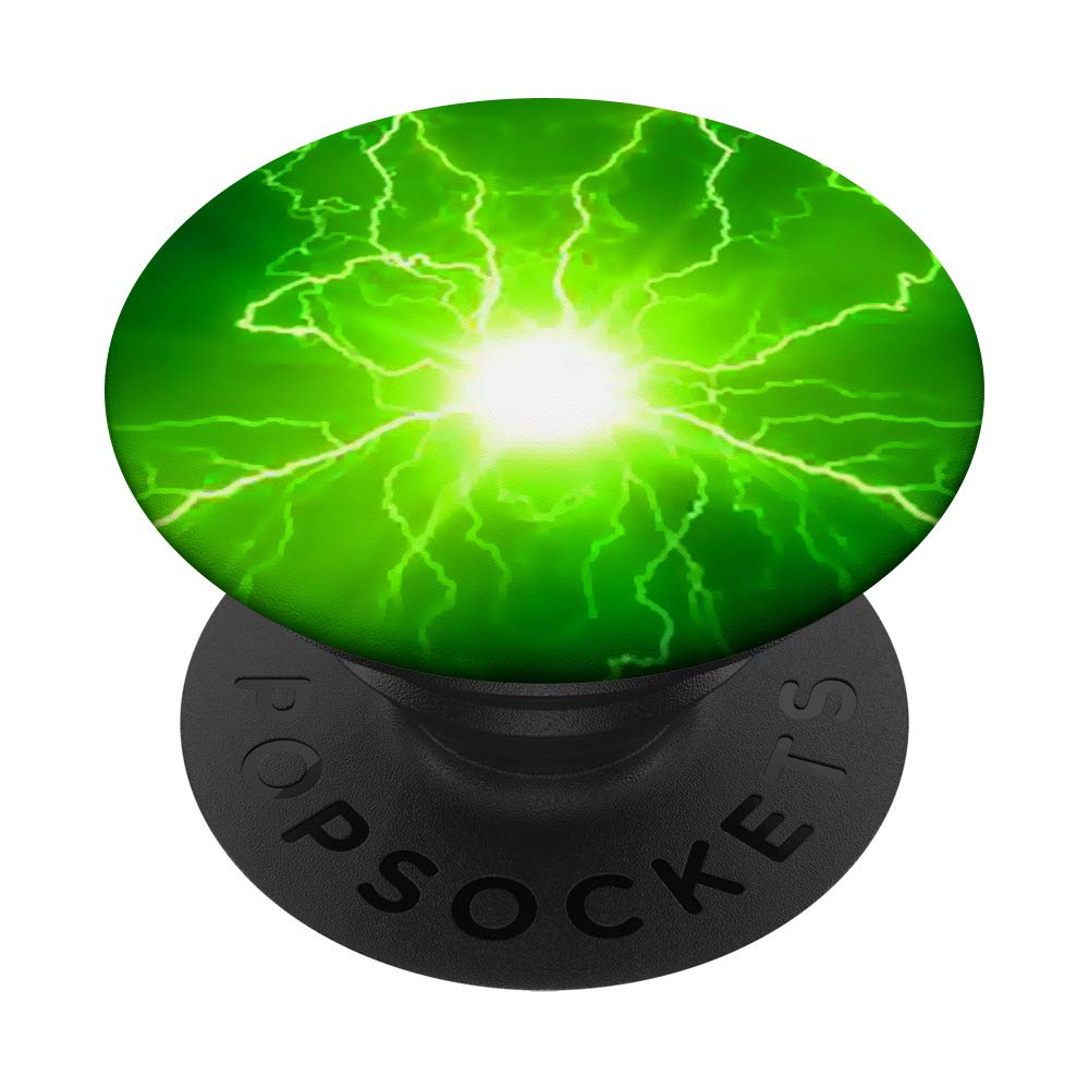 Crazy Lime Green Lightning Bolt Design PopSockets PopGrip - Swappable Phone & Tablet Grip for Secure Hold - Perfect for Night Use, Gaming, and Everyday Phone Protection