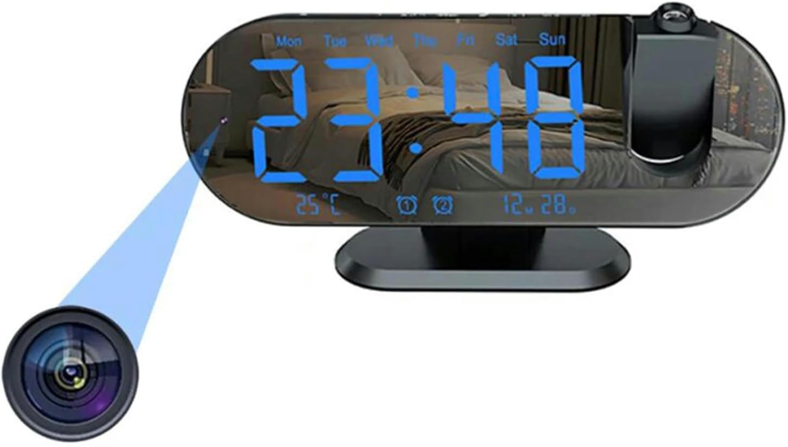 FKINGLRK Mini 1080p HD WiFi Hidden Camera Clock - Motion Detection Alarm Clock with Night Vision, Perfect for Home Security, Office Monitoring & Baby Room Surveillance