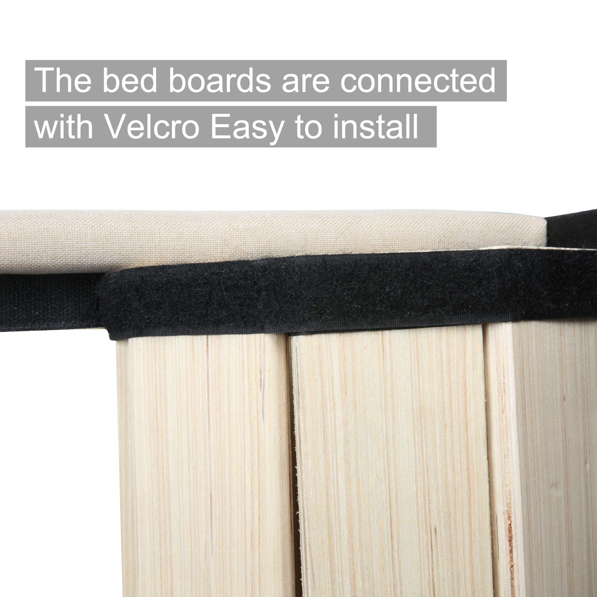14 Inch Upholstered Platform Bed Frame with Headboard - Full Size Wood Slat Support Mattress Foundation, No Box Spring Needed, Beige Fabric - Perfect for Modern Bedrooms, Guest Rooms & Small Spaces