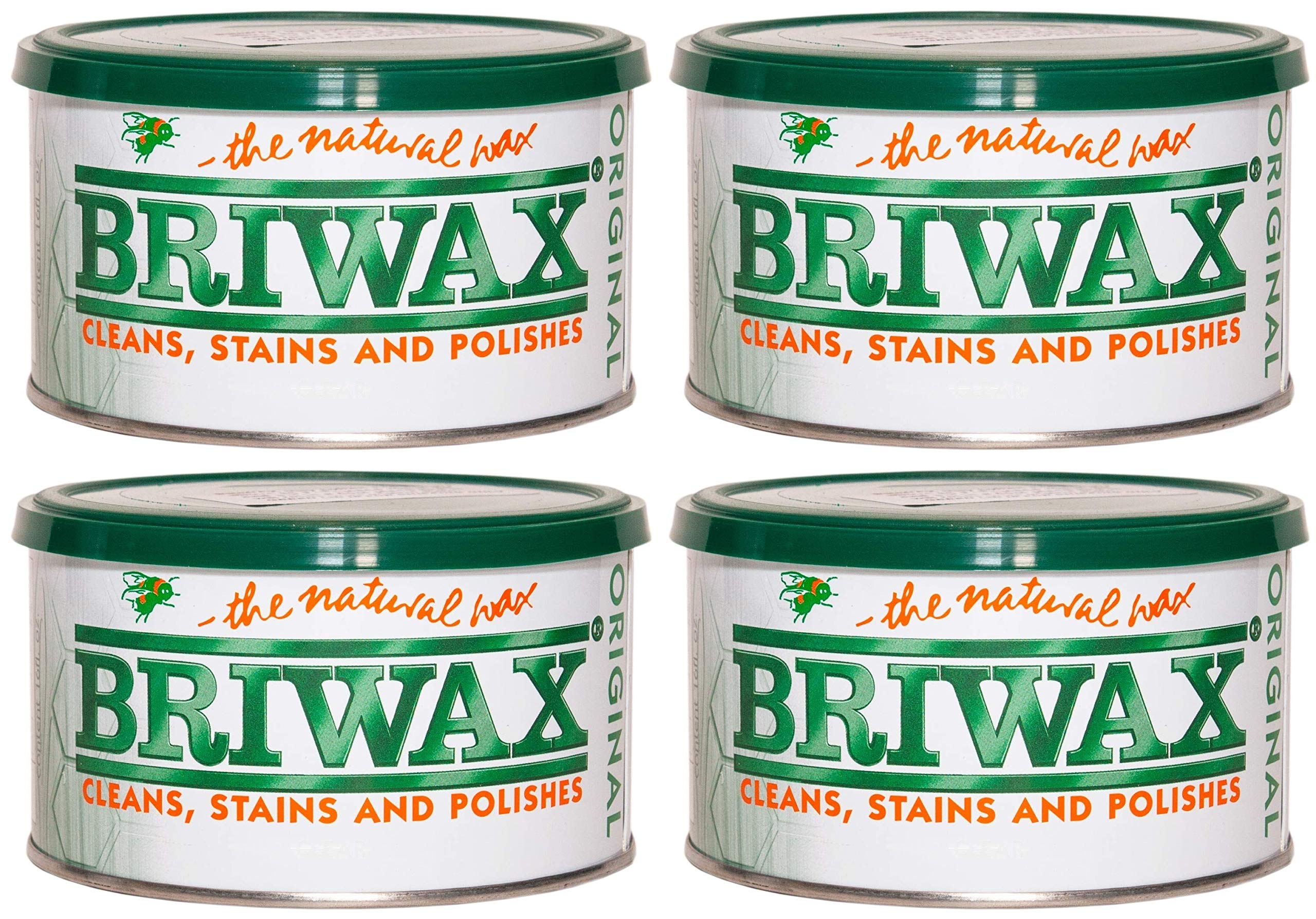 Briwax Original Teak Furniture Wax 16 Oz (4 Pack) - Wood Polish & Protector for Tables, Chairs & Antique Restoration
