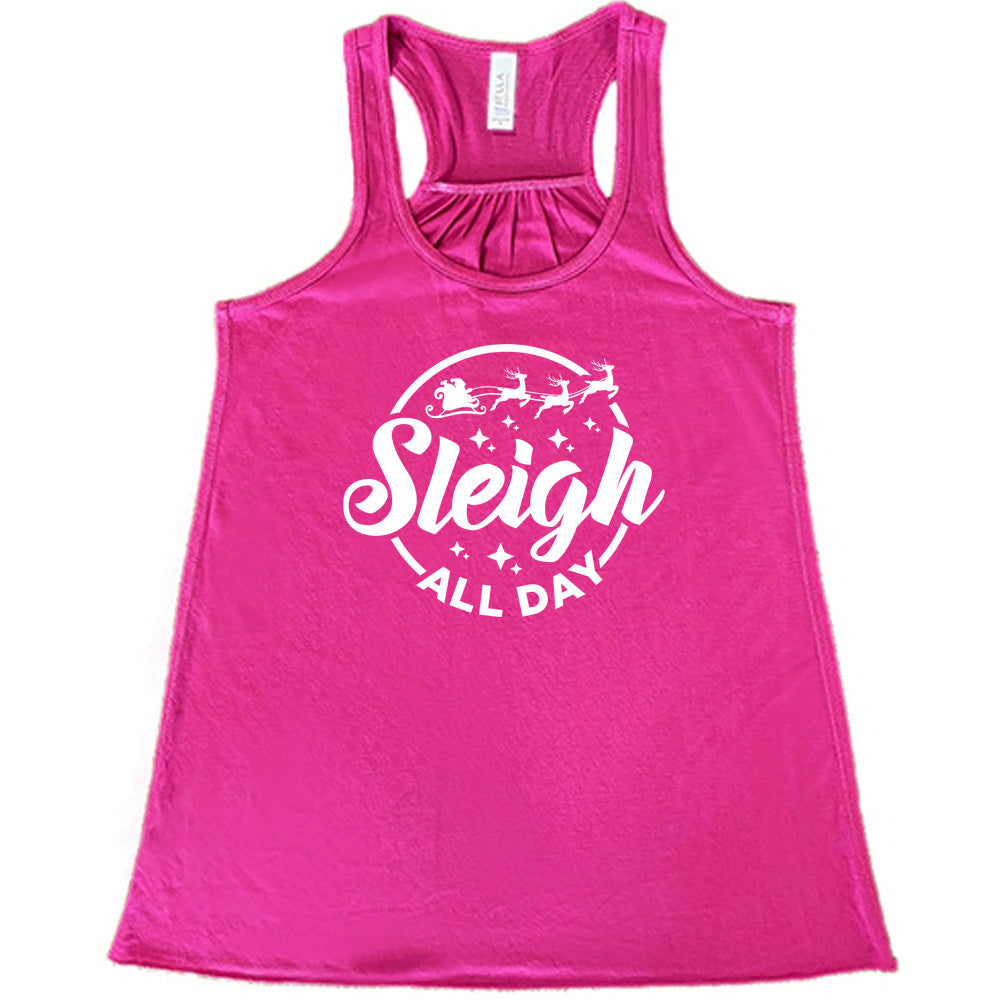 Funny Christmas Sleigh All Day T-Shirt - Holiday Party Outfit & Ugly Sweater Alternative for Festive Gatherings