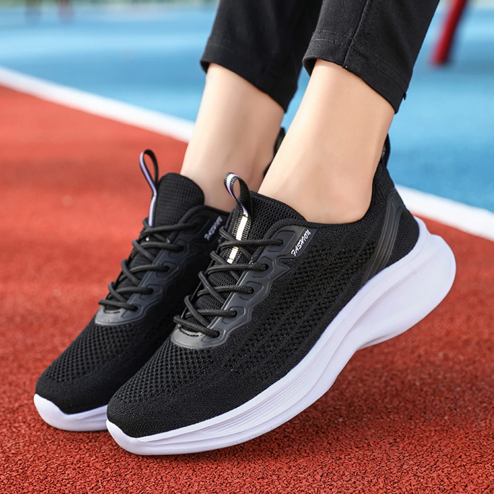 White Women's Running Shoes - Lightweight Athletic Trainers for Walking, Hiking & Outdoor Sports | Summer Casual Sneakers for Women | Perfect for Gym, Travel & Daily Wear