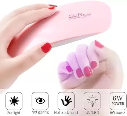 Fast Drying USB Nail Polish Dryer with 6W LED UV Light - Portable Nail Art Lamp for Gel & Acrylic Nails | Home Salon & Professional Manicure Use