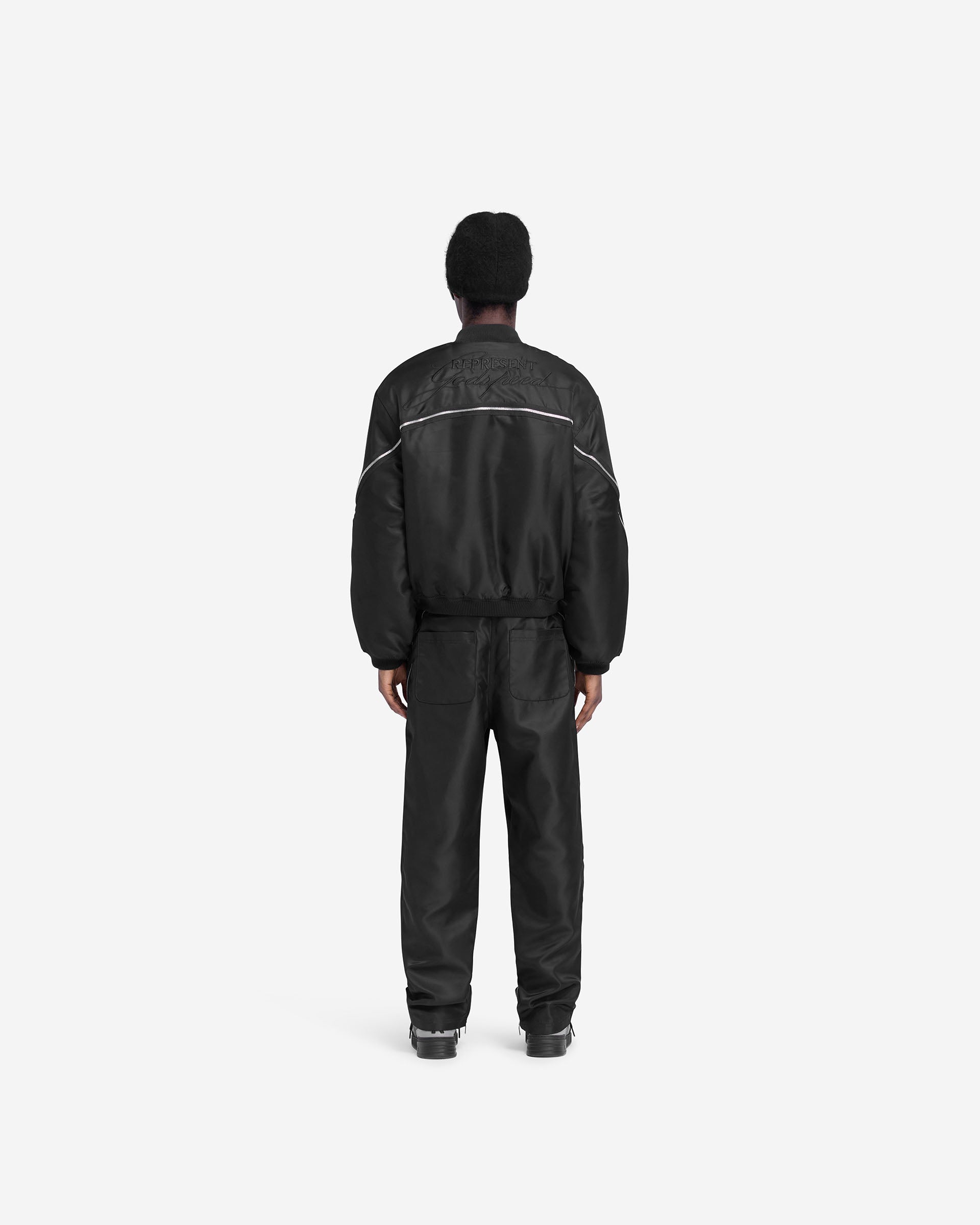 Stylish Zip Back Bomber Jacket in Jet Black - Perfect for Casual Outfits & Streetwear Fashion