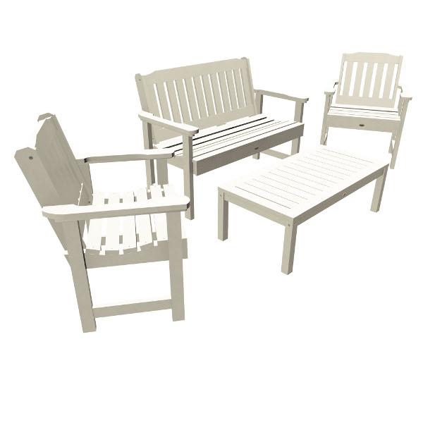 Lehigh 5-Piece Outdoor Garden Conversation Set - Patio Furniture with Cushions for Backyard, Deck, or Poolside Relaxation