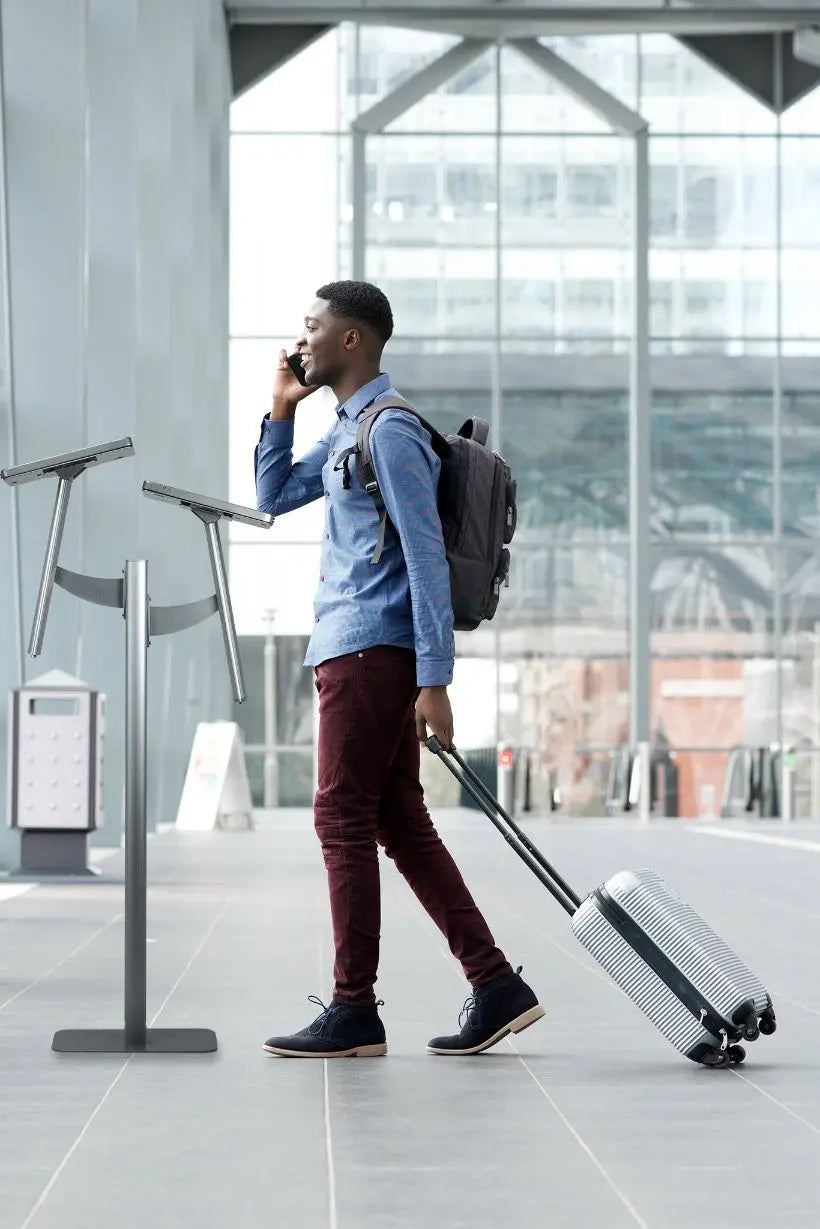 Twin Kiosk Security Floor Stand - Heavy Duty Dual Screen Display Stand for Retail Stores, Banks & Public Spaces - Perfect for Digital Signage, Wayfinding & Self-Service Terminals