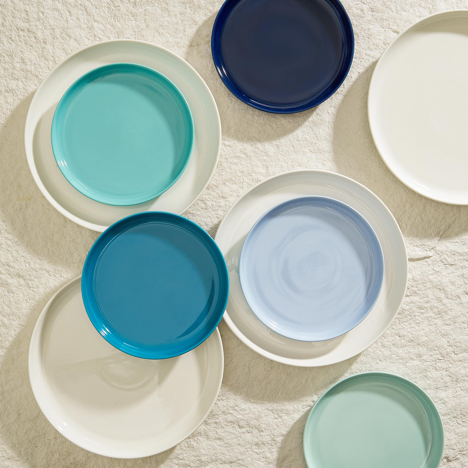 Sweese Porcelain 7.4 Inch Dessert Plates Set of 6 - Modern Salad & Appetizer Plates - Dishwasher, Microwave & Oven Safe - Scratch Resistant Smooth Glaze - Perfect for Dinner Parties, Weddings & Home Decor
