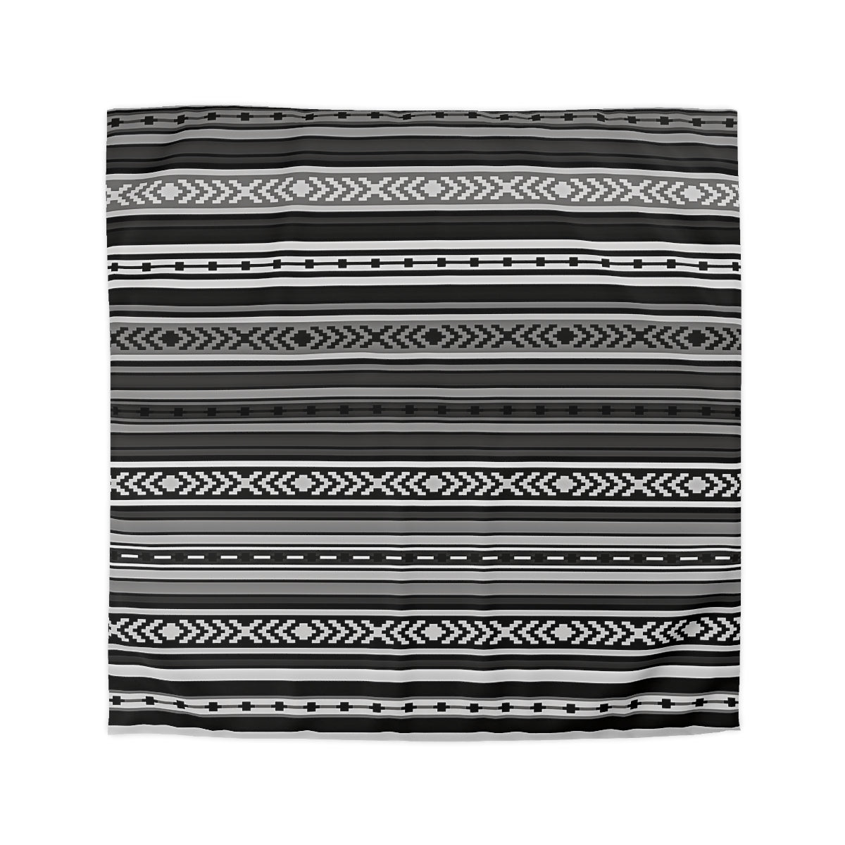 Santa Fe Gray Microfiber Polyester Duvet Cover Set with Invisible Zipper - Southwestern Style Bedding for Queen, King, Full & Twin Size - Perfect for Guest Rooms, Master Bedrooms & Vacation Homes