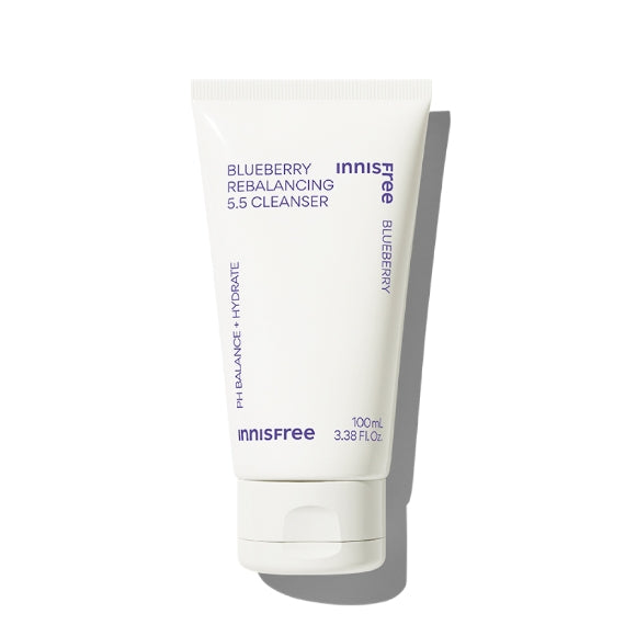 Innisfree Blueberry Rebalancing 5.5 pH Cleanser - Gentle Face Wash for Sensitive Skin, Hydrating & Balancing Facial Cleanser for Daily Skincare Routine