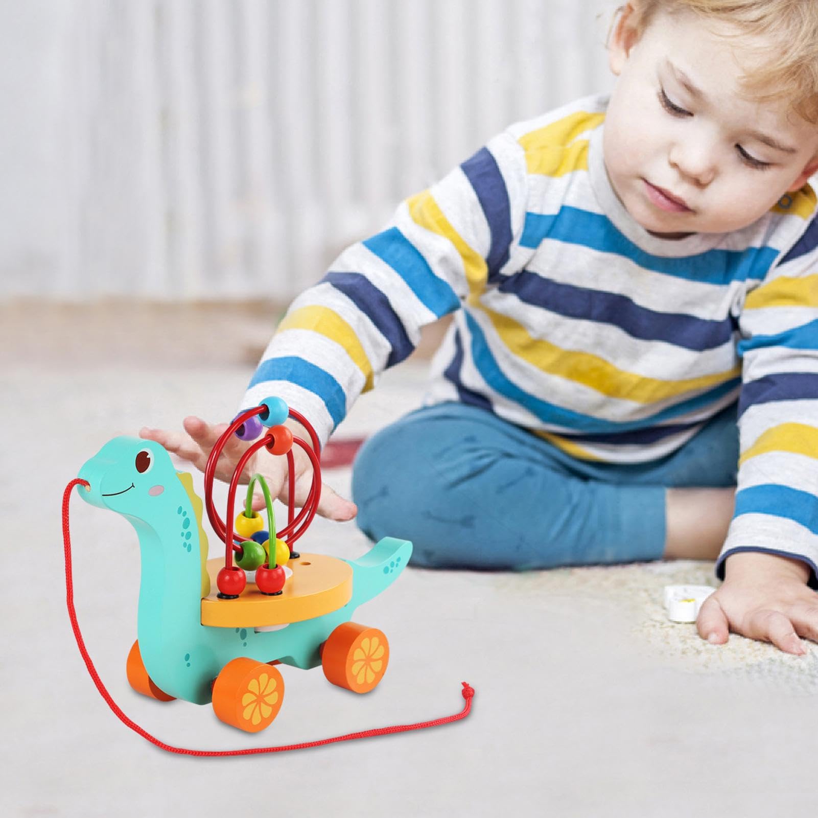 Bead Maze for Kids - Musical Animal Roller Coaster Toy with Lights & Sounds | Battery Powered Educational Toy for Toddlers 1-3 Years | Perfect for Home, Kindergarten & Nursery Classrooms | Fun Learning Activity for Fine Motor Skills Development