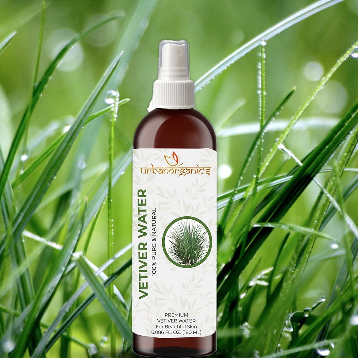 Pure & Natural Vetiver Water Face Toner for Glowing Skin - Chemical-Free, Vegan & Cruelty-Free (180ml) | Hydrating & Soothing Facial Toner for Daily Skincare Routine, Acne-Prone & Sensitive Skin