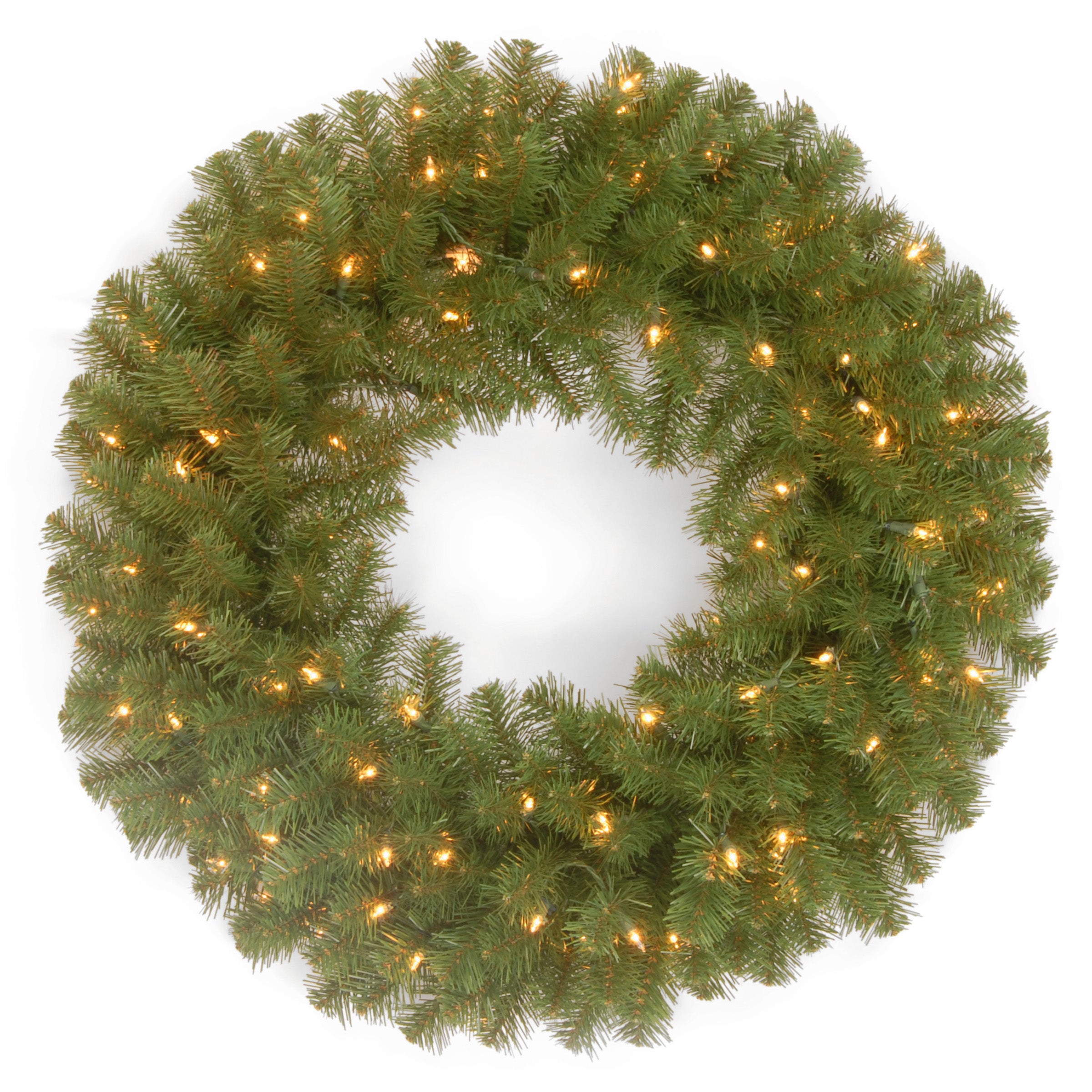 24 Inch Pre-Lit North Valley Spruce Christmas Wreath with Clear LED Lights - Perfect for Holiday Door Decor and Indoor/Outdoor Seasonal Decorations