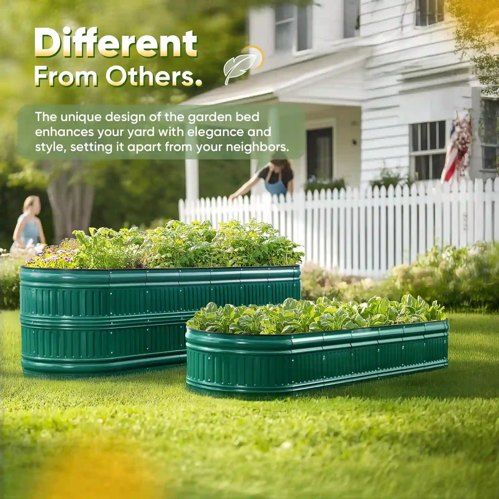 71x24x24 Inch Oval Elevated Raised Garden Bed Kit for Vegetables, Flowers & Herbs - Perfect for Backyard, Patio & Small Space Gardening