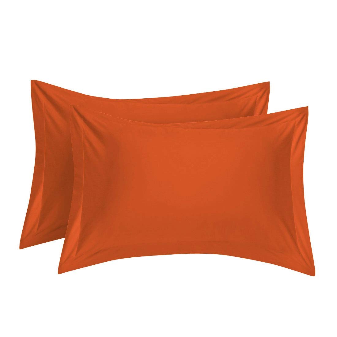 LaxLinen 600 Thread-Count Egyptian Cotton Travel Size Oxford Pillow Cases - 100% Pure Cotton, Orange Solid - Perfect for Travel, Hotels, and Home Decor