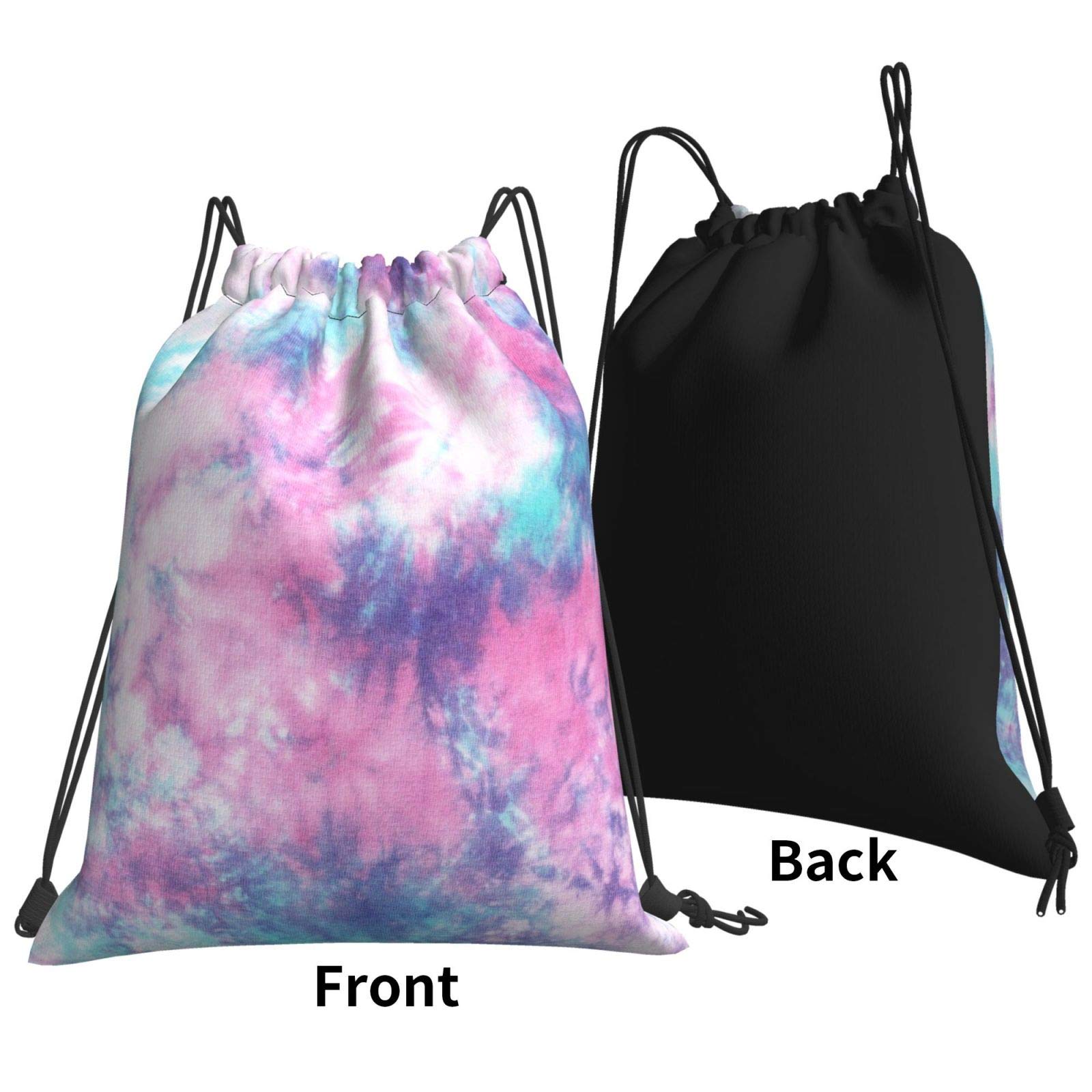 Dujiea Drawstring Backpack - Pastel Blue Pink Tie Dye Gym Bag for Men & Women | Lightweight Sports Sackpack for Yoga, Swimming, Travel & Shopping | Perfect for Gym, Beach & Daily Use