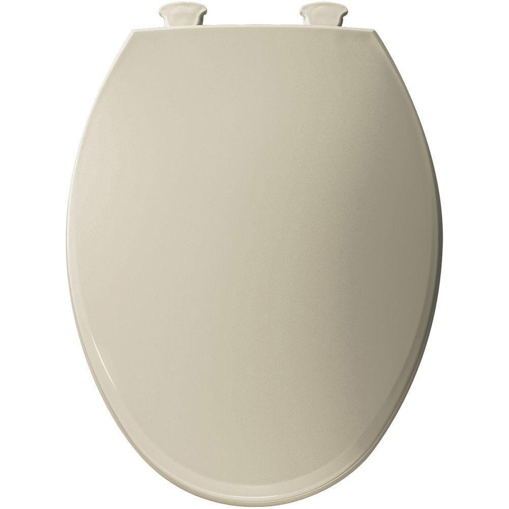 Bemis Lift-Off Elongated Closed Front Toilet Seat in Bone - 566816 - Durable & Easy-Clean Bathroom Toilet Seat for Home, Office, or Commercial Use