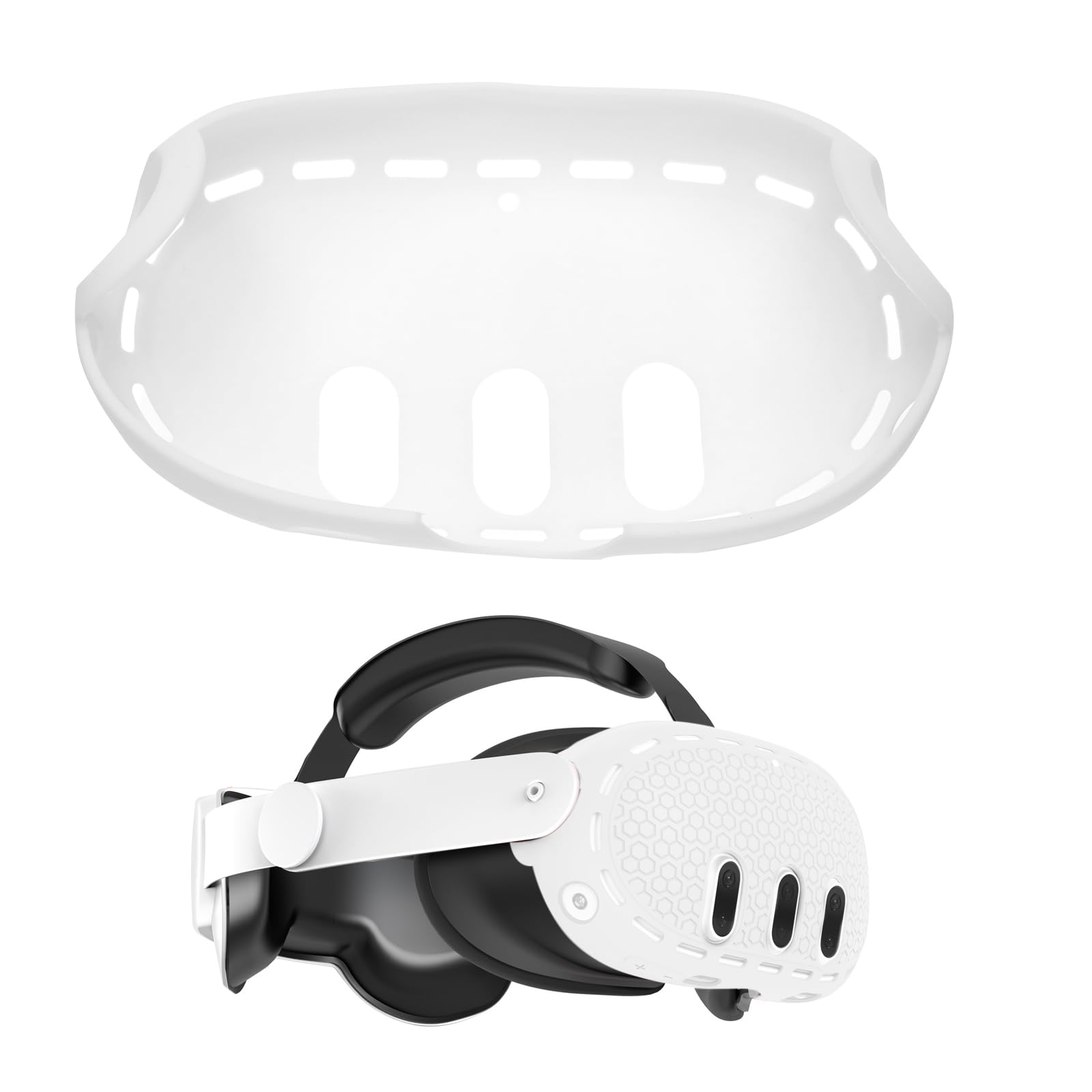 LT Easy VR Headset Cover for Meta Quest 3 - Full Protection Silicone Face Shield with Dustproof Design (White) - Perfect for Gaming, VR Fitness & Travel Protection