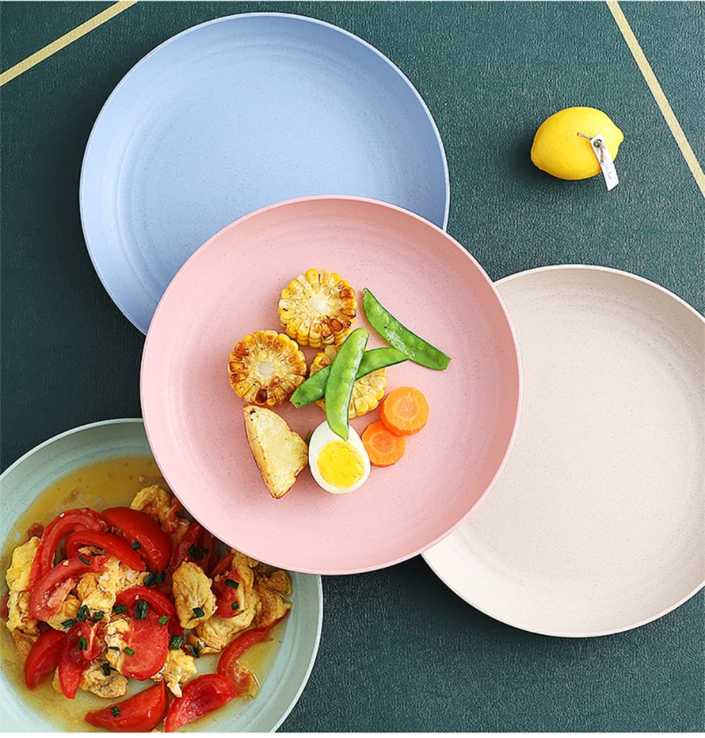 Hombrima 10-Inch Unbreakable Dinner Plates - 4 Pack, BPA Free, Dishwasher & Microwave Safe - Eco-Friendly Green Plates for Kids, Toddlers & Adults - Perfect for Family Meals, Parties & Everyday Use