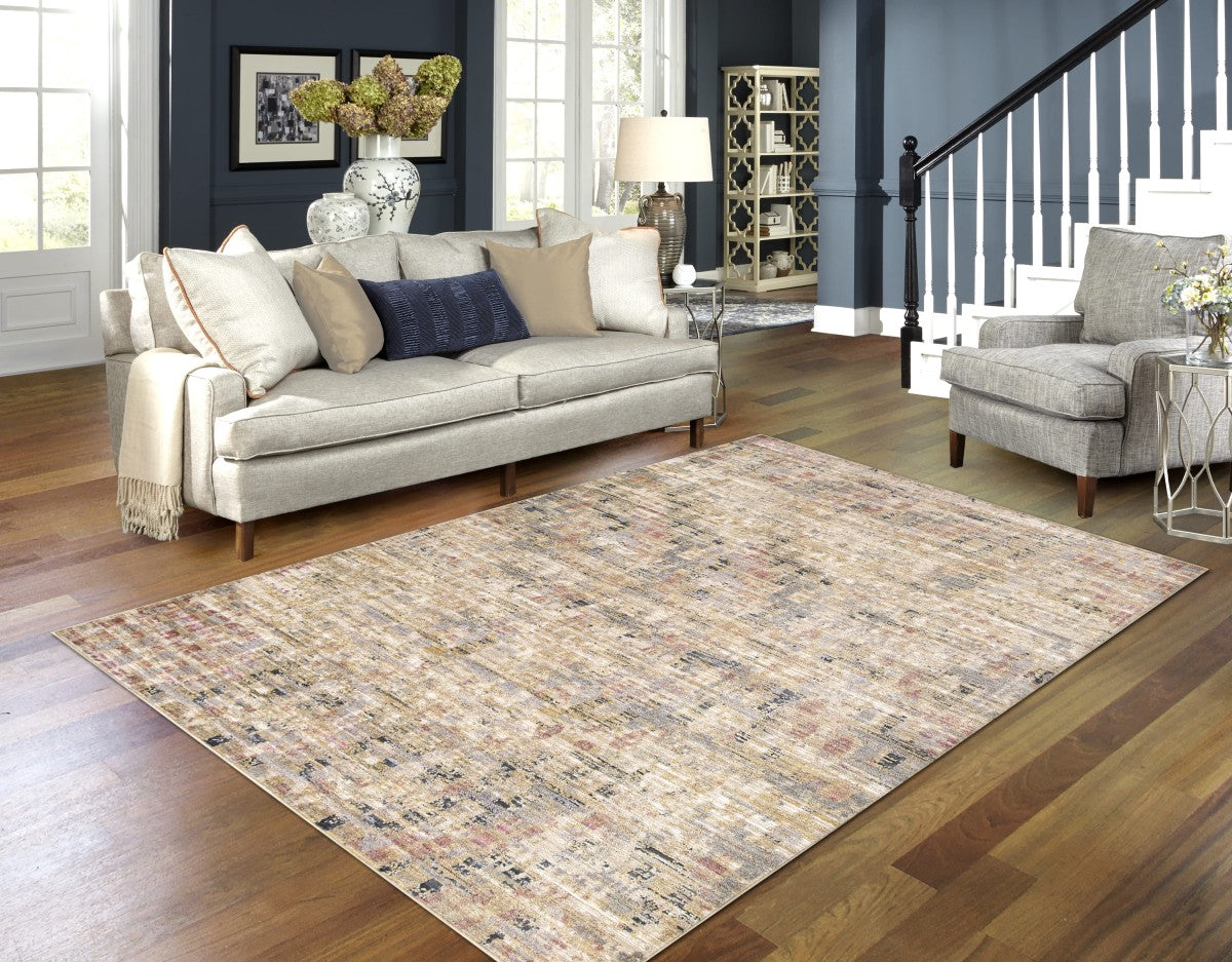 8x10 Tan/Brown/Rust Area Rug - Soft Non-Slip Living Room Rug for Bedroom, Dining Room & Home Decor | Perfect for Cozy Spaces