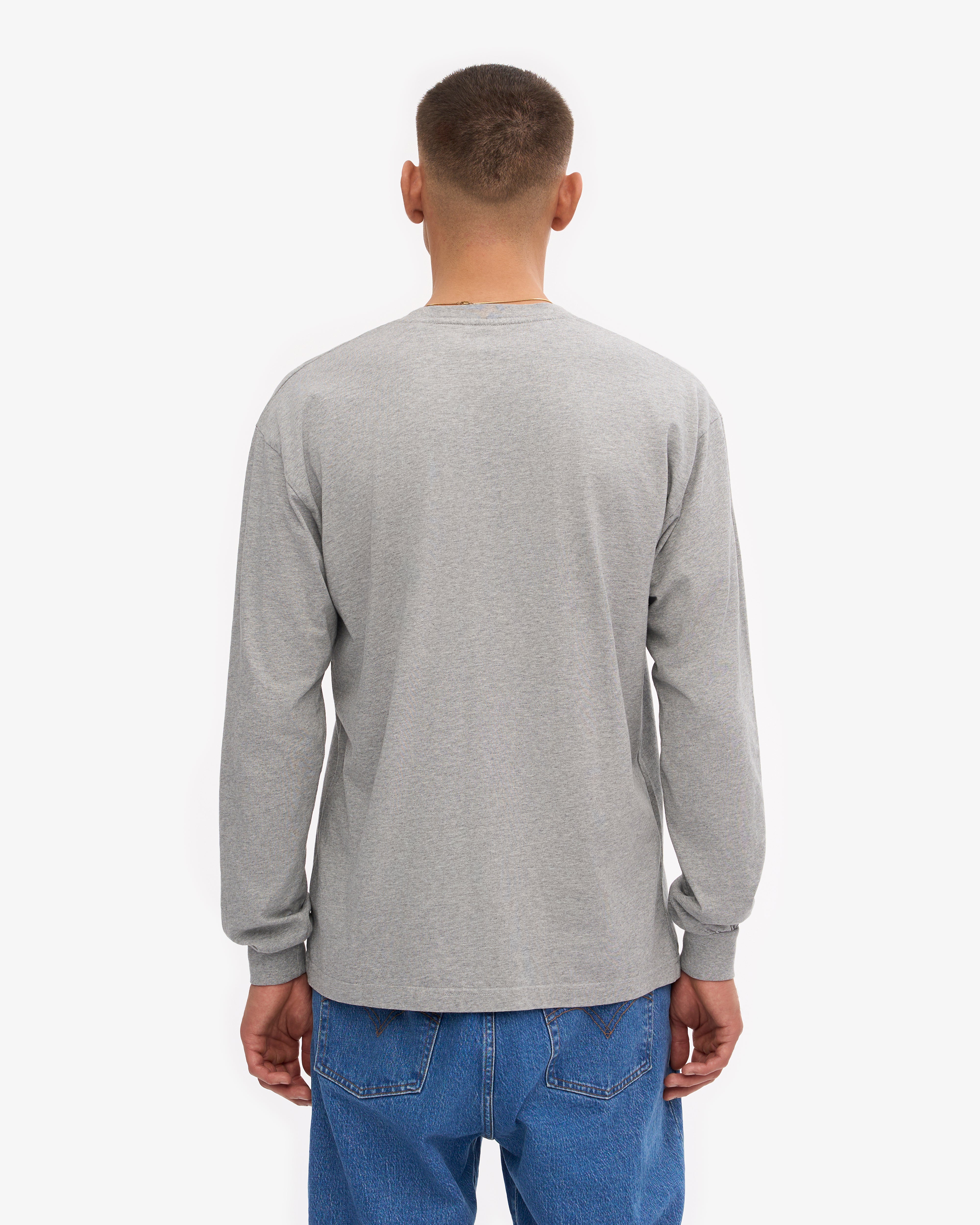 Oversized Organic Long Sleeve T-Shirt for Women - Soft Heather Grey Cotton Tee - Casual Loungewear & Streetwear Fashion