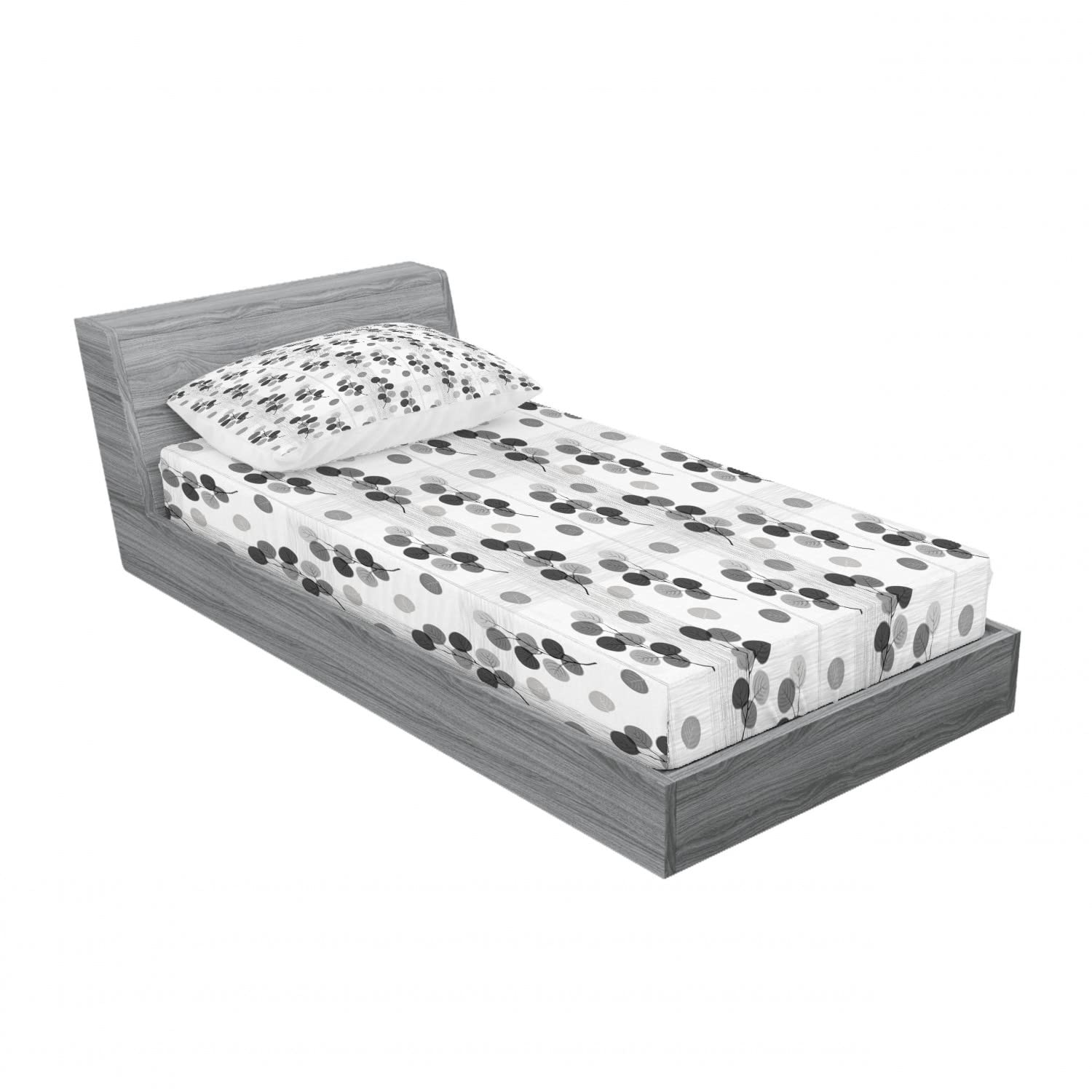 Ambesonne Modern 2-Pack Twin Fitted Sheet & Pillow Sham Set - Sketchy Lines Stripes Pattern, 4-Piece Bedding Decor in Charcoal Grey | Soft & Breathable for Kids Room, Guest Bedroom or Dorm Essentials