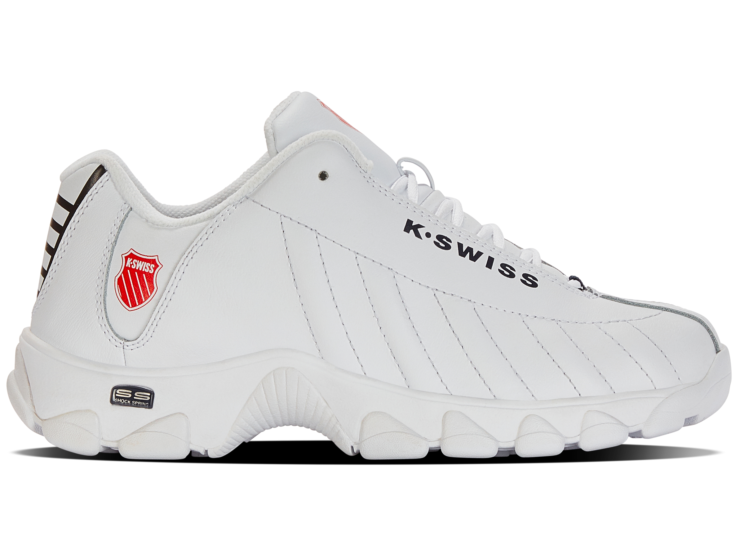 ST329 Running Shoes for Men - White/Navy/Red | Lightweight & Breathable Sneakers for Jogging, Gym & Daily Wear | 86408 130 M