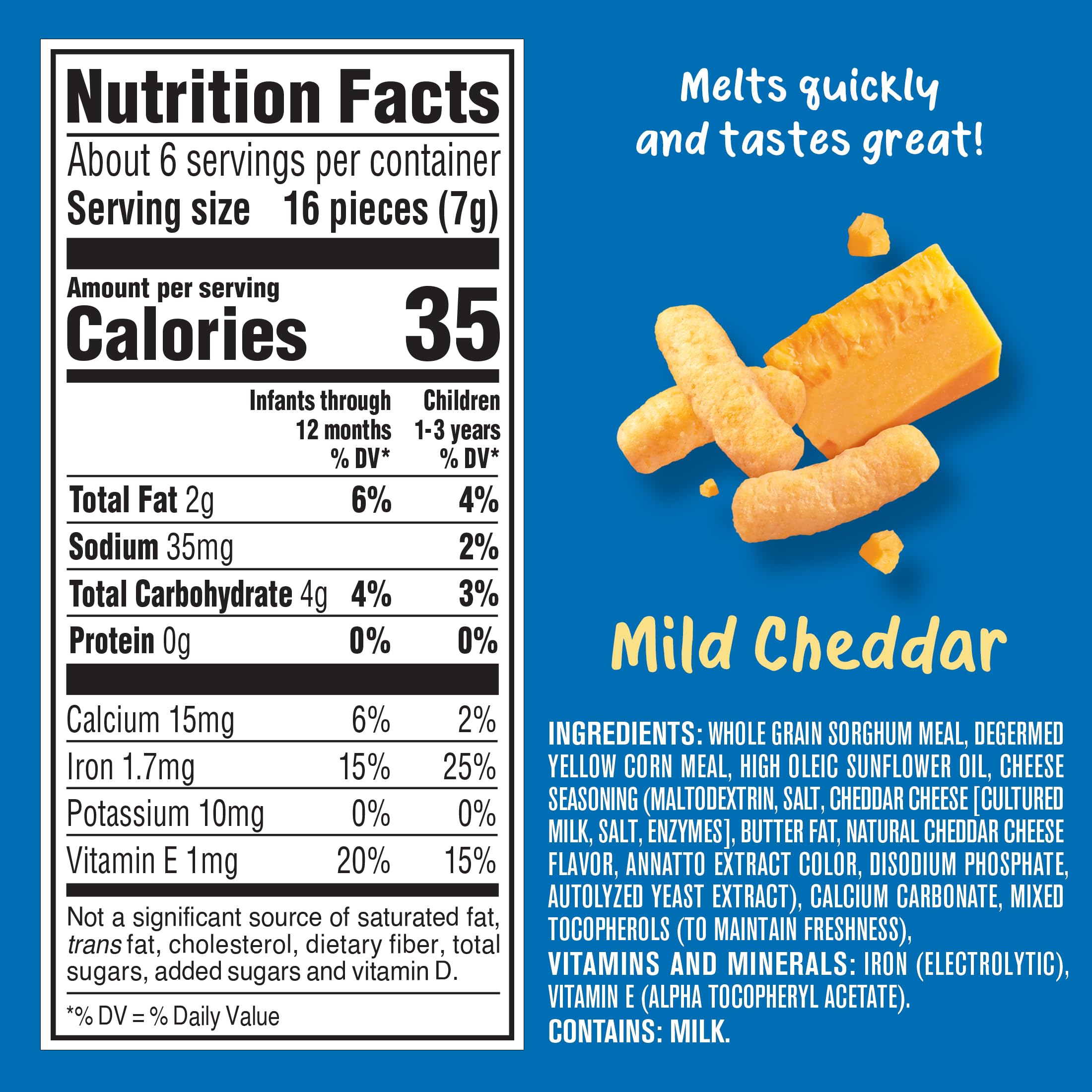 Gerber Baby Snacks Value Pack - Lil Crunchies Mild Cheddar & Veggie Dip, 1.48oz (8 Pack) | Healthy Toddler Finger Food for On-the-Go, Daycare & Travel Snacking