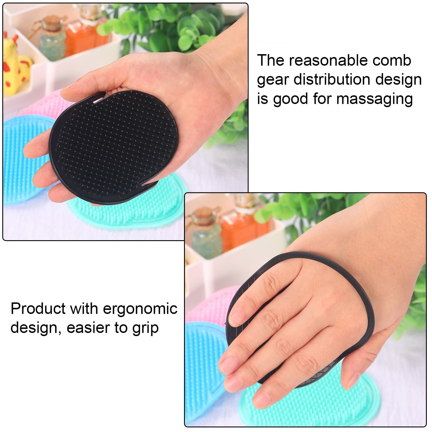 Ghelonadi Portable Hair & Beard Brush Set - 3 Pack Travel-Friendly Scalp Massager & Pocket Comb for Men & Women - Perfect for Home, Gym, Travel & On-the-Go Styling