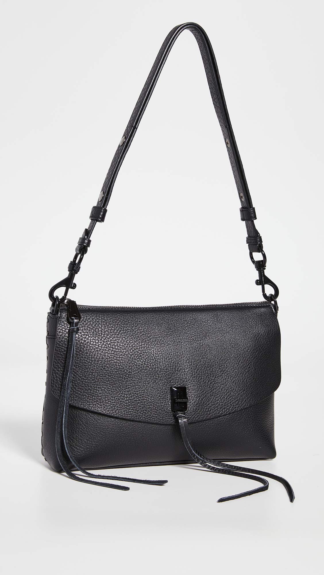 Rebecca Minkoff Darren Top Zip Shoulder Bag for Women - Genuine Leather Crossbody Purse with Adjustable Strap | Perfect for Work, Travel & Everyday Use