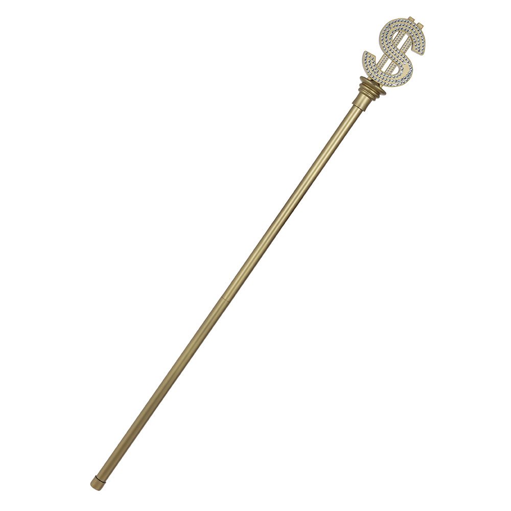 BA2136 Luxury Pimp Cane with Dollar Sign Handle - Stylish Walking Stick for Men - One Size - Perfect for Costume Parties, Hip Hop Fashion & Collector's Items