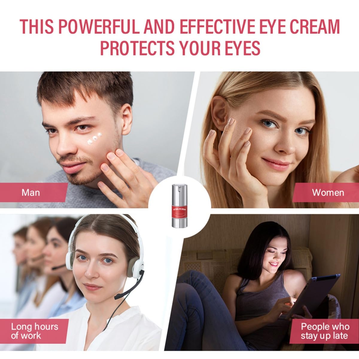 **Retinol Eye Cream for Dark Circles & Puffiness – Anti-Aging Under Eye Treatment with Hyaluronic Acid & Collagen – Reduces Wrinkles & Fine Lines, Smooths & Moisturizes Skin – 15ml – Perfect for Nighttime Skincare Routine & Travel**